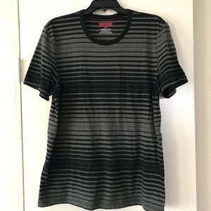 Men’s Alfani T-shirt, Black/Gray striped, size L